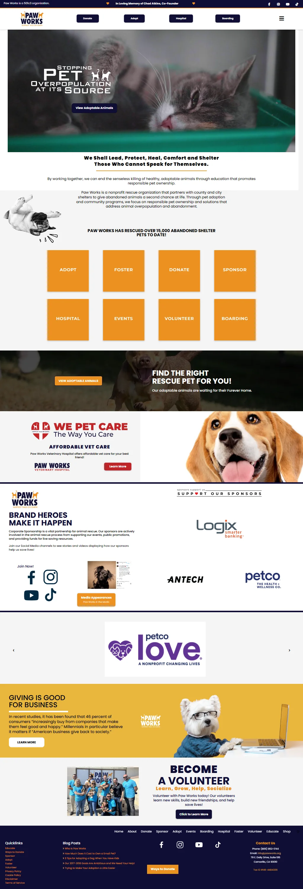Paw Works website screenshot