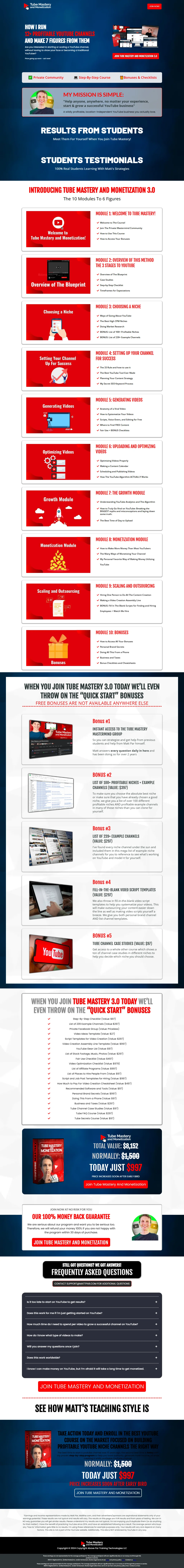 Tube Mastery website screenshot